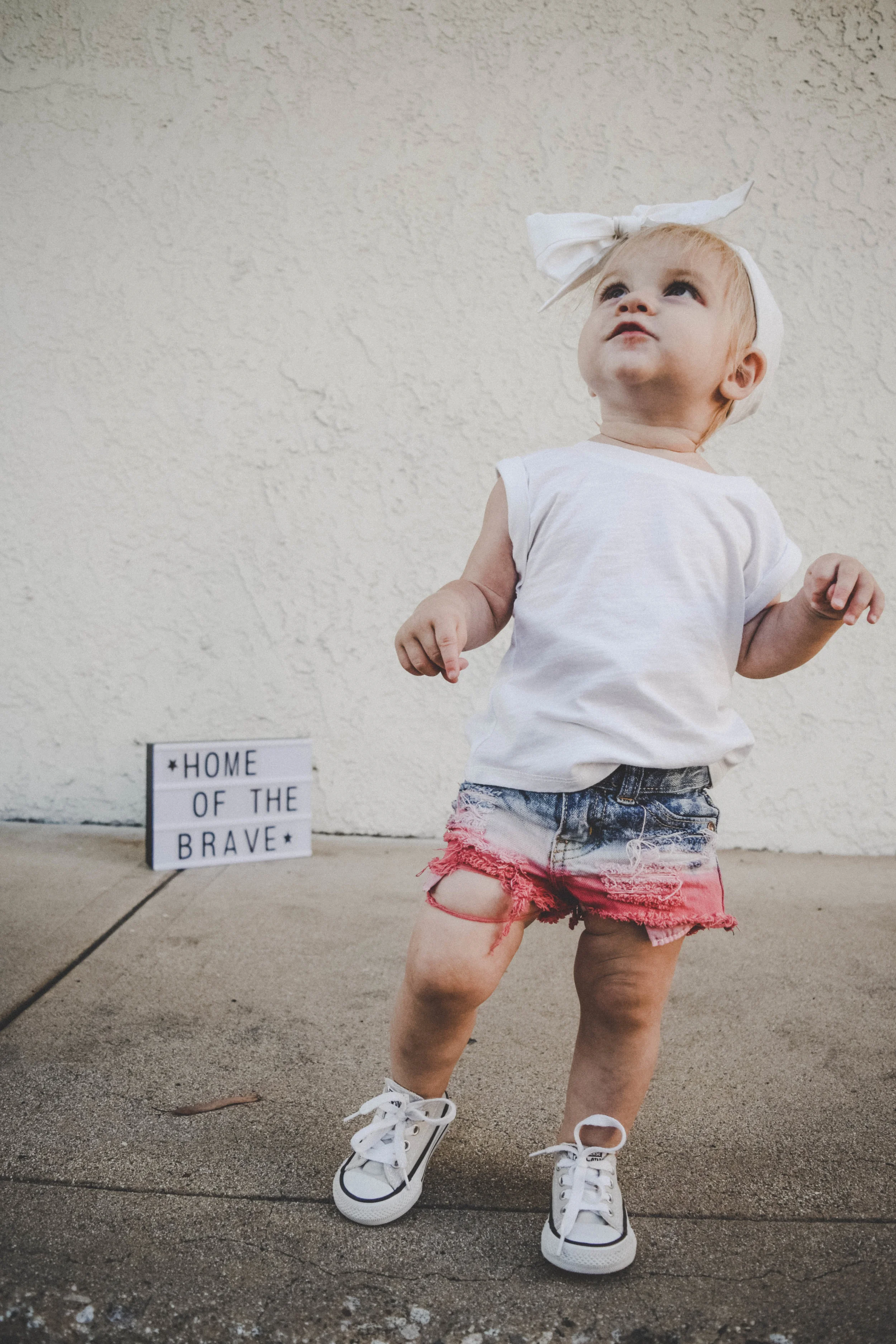 Red white and blue jean shorts sale